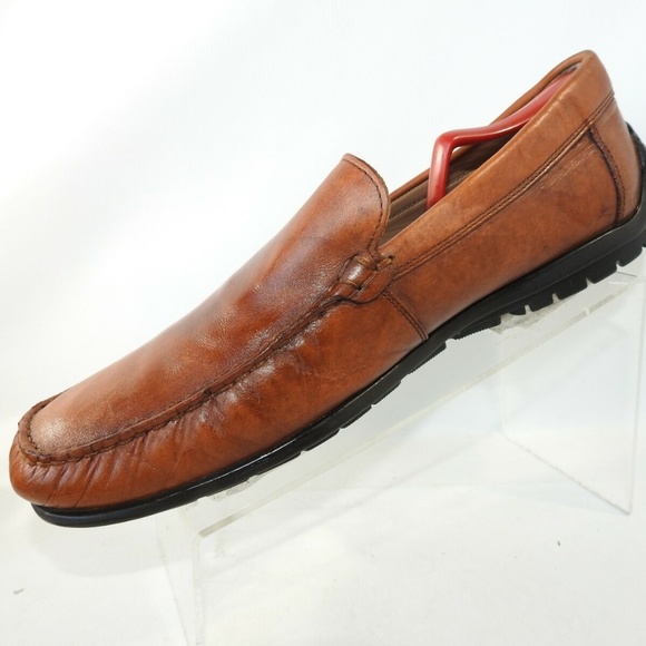 Ecco Size 12 M Brown Moc Toe Loafer Mens B6 C3 main image 4
